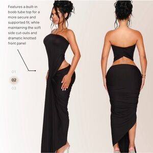 Cou Coo Black Backless Tube Dress
